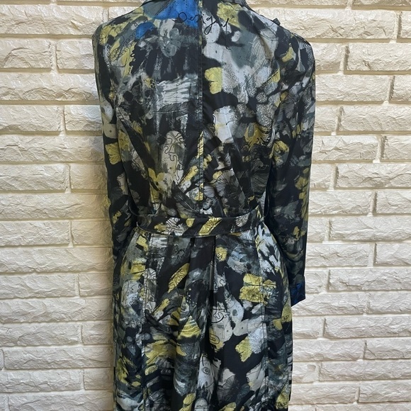 DESIGUAL funky print light belted trench coat jacket wind rain 36 XS/S - Picture 4 of 8